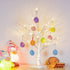kemooie 24 Inch Pre-lit White Birch Tree with 10 Hanging Easter Egg Ornaments, 24 Led Lights Battery Operated Easter Table Centerpiece for Party Birthday Home Easter Decoration Spring Decoration