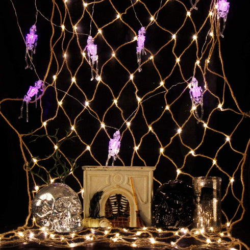 Mediterranean Style Photo Hanging Wall Décor, Impress Life Lighting Fish Net 59?x30? with 126 LEDs and Multifunction Remote for Picture Organizer, Nautical Wedding, Fishing Party, Night Light