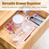 Qozary 11 Pack Clear Plastic Drawer Organizer Containers, Storage for Desk Drawers Trays, Kitchen Bathroom Makeup Drawer Dividers with Large Capacity Bins, 5-Size Trays for Bedroom Dresser Drawer