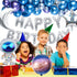 Winrayk 109PCS Outer Space Birthday Party Decoration Metallic Balloon Garland Arch Kit with Happy Birthday Galaxy Rocket Astronaut Moon Star Foil Balloons for Boy Kid Birthday Party Decoration Supply