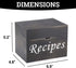 Black Recipe Box with Cards and Dividers - Wood Vintage Recipe Card Box with 100 4x6 Recipe Cards 12 Dividers and Conversion Chart Card - Gift Idea for Recipe Lovers