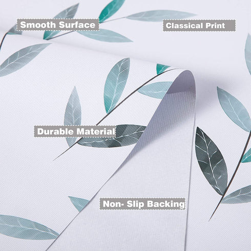 JADD Rectangle Vinyl Tablecloth 100% Waterproof Oil Proof Stainproof Wipeable PVC Table Cloth for Outdoor,Camping,Banquet Dining Vinyl Tablecloths - White Leaves, 54 x 78 Inch