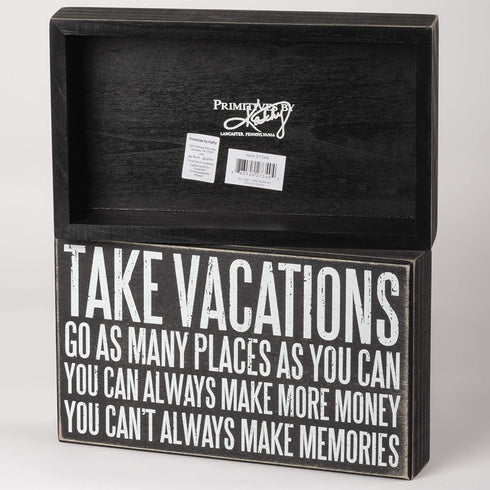 Primitives by Kathy Classic Box Sign, 10 x 6-Inches, Take Vacations