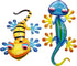 Juegoal 2 Pack 15 Inch Metal Gecko Wall Art with Shaking Head Large Garden Wall Decor Inspirational Sculpture Hang for Indoor Outdoor Home Bedroom Living Room