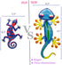 Juegoal 2 Pack 15 Inch Metal Gecko Wall Art with Shaking Head Large Garden Wall Decor Inspirational Sculpture Hang for Indoor Outdoor Home Bedroom Living Room
