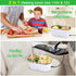Electric Lunch Box Food Heater Warmer 2 in 1 for Home Office 110V and Car 12V 40W Use Include 1.5L Removable Stainless Steel Container Spoon and 2 Compartments(Orange)