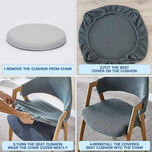 Sunnyway Dining Room Chair Covers, Elastic Stretch Chair Slipcovers Super Fit Anti-dust Desk Seat Cover Spandex Removable Washable Kitchen Chair Protective Cover