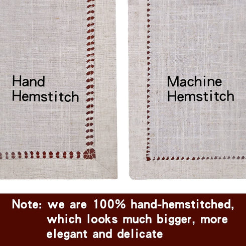 Grelucgo Handmade Hemstitch Beige Table Runner Or Dresser Scarf, Rectangular 14 by 60 Inch