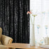 Kmhesvi Black Sequin Backdrop Curtains - 2 Panels 2.3x8.5Ft Sparkly Black Photo Background Glitter Curtains for Birthday Baby Shower Wedding Decorations