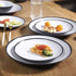 Melamine Dinnerware Set - 12pcs dinnerware set Indoor and Outdoor use, Two-color Design Dishes Dinnerware Set for 4,Dishwasher Safe, Blue