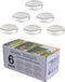 6 Pack - Large glass fermentation weights for wide mouth Mason jars. Preservation and Pickling. Dishwasher safe. Gift box included. Premium Presents brand