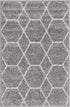 Unique Loom Trellis Frieze Collection Area Rug-Modern Morroccan Inspired Geometric Lattice Design, 2 x 3 ft, Light Gray/Ivory