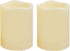 CANDLE CHOICE Waterproof Outdoor Battery Operated Flameless Candles with Timer Flickering Plastic Resin Electric LED Pillar Lights for Lantern Patio Garden Wedding Party Decorations 3x4 Inches 2 Pack