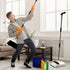 Broom and Dustpan Set - Premium Long Handled Broom Dustpan Combo - Upright Standing Lobby Broom and Dust Pan Brush w/ Handle - Great Edge, Lightweight and Robust