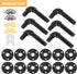 MOOACE Pipe Shelf Brackets 6 Packs, Industrial DIY Floating Shelf Bracket Black, Wall Mounted Metal Shelving Supports, L Bracket Rustic Vintage Look