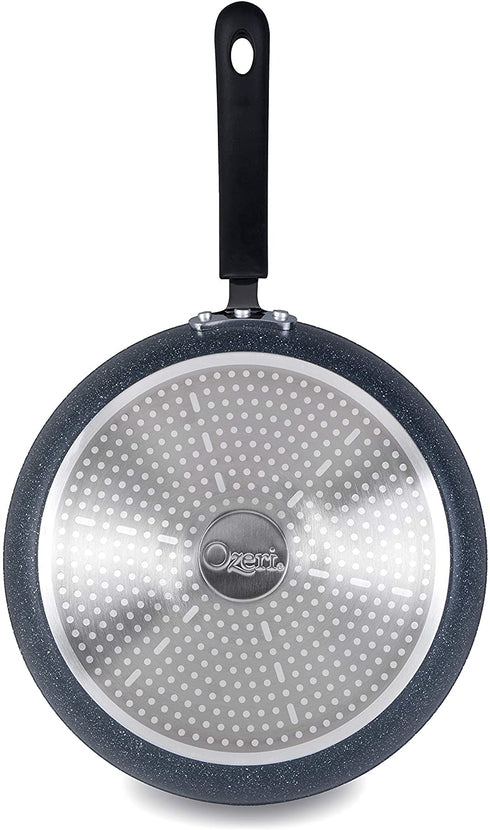 12" Stone Earth Frying Pan by Ozeri, with 100% APEO & PFOA-Free Stone-Derived Non-Stick Coating from Germany, Anthracite Gray