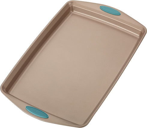 Rachael Ray Cucina Nonstick Bakeware with Grips, Nonstick Cookie Sheet / Baking Sheet - 11 Inch x 17 Inch, Latte Brown