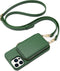 ZVE iPhone 12 Pro/iPhone 12 Zipper Wallet Case, Crossbody Phone Case with Credit Card Holder Wrist Strap Purse Cover Gift for Women Compatible with iPhone 12 Pro/iPhone 12?6.1 inch?-Dark Green