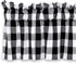 Cackleberry Home Black and White Buffalo Check Valance Curtain Woven Fabric Lined 54 Inches W x 17 Inches L