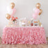 Bluekate Coral Pink Tutu Table Skirt. 6ft Table Skirt with Double Layer Organza Willows. Princess Party Decorations, Quinceanera, 1st Baby Girl Birthday Decor, Baby Shower Decor or Gender Reveal