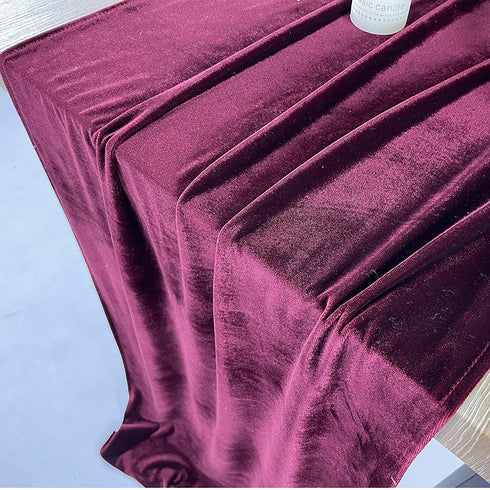 EHLDekol Luxurious Velvet Table Runner, 10ft Wedding Reception Decorations, 20x120inch Soft Velvet Fabric, Table Linen Overlay, Wedding Table Runners (Burgundy, 20X120inch)