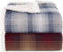 Eddie Bauer Home | Brushed Collection | Giftable Sherpa Fleece Reversible Throw, Ultra Soft & Cozy, Perfect for Bed or Couch, Nordic Raisin
