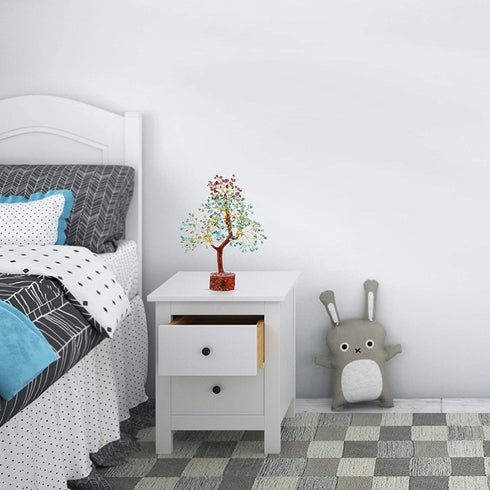 Turquoise, Amethyst Crystal - Feng Shui Decor - Amethyst Tree Decor - Natural Raw Purple Amethyst, Gemstone Tree, Office Decor, Crystal Gifts, Positive Energy Stones, Crystal Tree