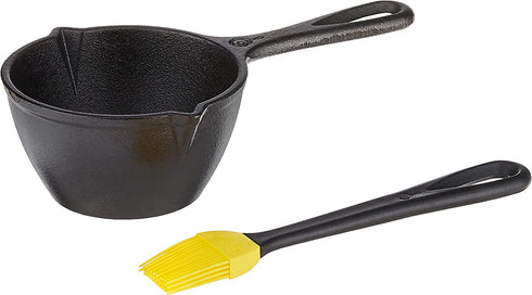 Lodge Cast Iron Silicone Brush Melting Pot, 15.2 oz, Black