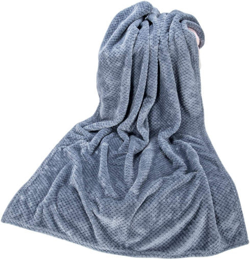 Fuzzy Throw Blanket, Plush Fleece Blankets for Adults, Toddler, Boys and Girls, Warm Soft Blankets and Throws for Bed, Couch, Sofa, Travel and Outdoor, Camping (40Wx60L, M-Smoked Blue)