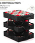 Premium Carrying Christmas Ornament storage Box with Clear Lid, 3" Compartment, Contains 5 Trays, Keeps 100 Holiday Ornaments & Xmas Accessories, Made Of Tear Proof Made Of 600D Oxford Fabric
