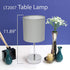 Chrome Mini Basic Table Lamp with Fabric Shade, Slate