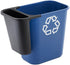 Rubbermaid Commercial Products FG295073BLA Plastic Resin Deskside Wastebasket/Recycling Side Saddle Basket, Black