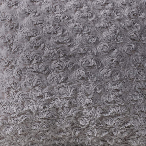 MANDIOO Pack of 2 Grey Faux Fur 3D Flower Pattern Fuzzy Cozy Soft Decorative Throw Pillow Covers Set Cushion Cases Pillowcases for Couch Sofa Bedroom Car 22x22 Inches