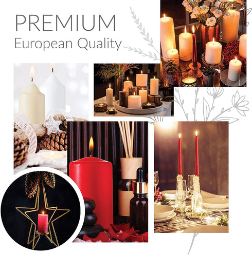 SPAAS Rustic Red Pillar Candles - 2.7" X 5" Decorative Candles Set of 4 - Clean Burning and Dripless Unscented Rustic Pillar Candles for Home Decorations, Party, Weddings, Spa, Restaurant