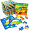 Vileafy Children Party Favors, Puzzles for Toddlers 2-4 Years Old, Wooden Kindergarten Puzzles for Boys and Girls, 12-Pack Toddlers Puzzles with Individual Storage Tray & Organza Bags