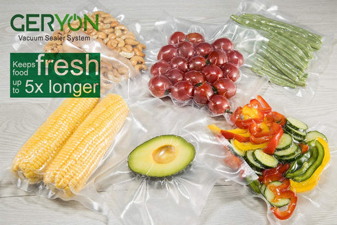 GERYON Vacuum Sealer Bags, 120 count 8"x12" Pre-Cut Food Sealer Bags Fit for Geryon and other Vacuum Sealer Machine