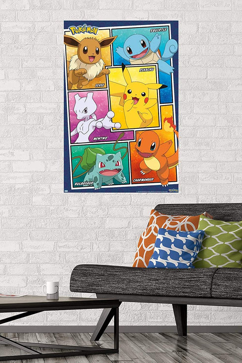 Trends International Pok©mon - Group Collage Wall Poster, 22.375" x 34", Unframed Version
