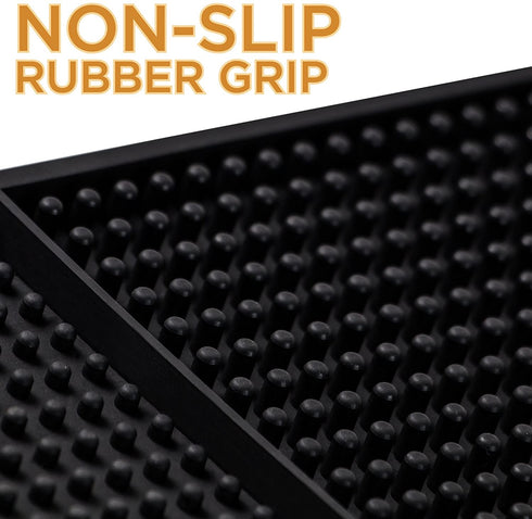 Rubber Bar Top Spill Mat (1) - 24" x 4" Heavy Duty Non-Slip Professional Bartender Accessories - Essential Business Supplies for Cocktail Drink Mixing, Industrial & Home Kitchen