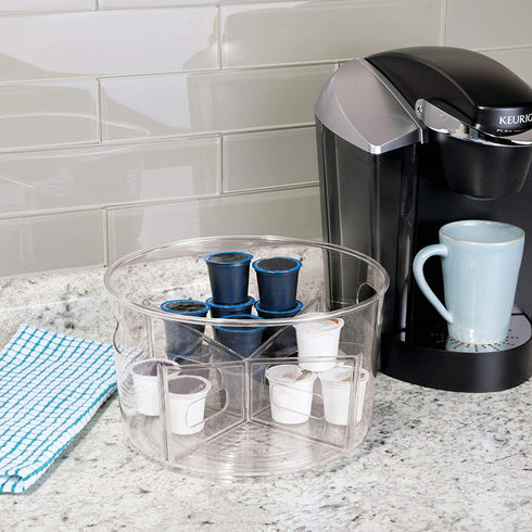 iDesign Linus BPA-Free Plastic Turntable Organizer with Removable Dividers, Spinner