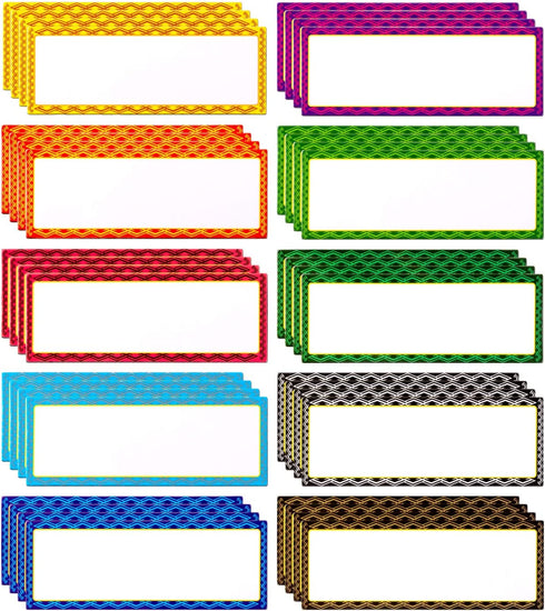 40 Pieces Magnetic Dry Erase Labels and Stickers, Favourde Writable Flexible Magnet Name Plate Labels Use for Whiteboard Magnets, Fridge and Classroom Behavior Chart,10 Colors (3 x 1.2 Inch Set 2)