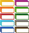 40 Pieces Magnetic Dry Erase Labels and Stickers, Favourde Writable Flexible Magnet Name Plate Labels Use for Whiteboard Magnets, Fridge and Classroom Behavior Chart,10 Colors (3 x 1.2 Inch Set 2)