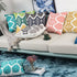 Teal Farmhouse Embroidered Decorative Pillow Covers Morocco Boho Diamond Couch Sofa Throw Cushion Cases Living Room Pillowcases,Pack 2,18x18