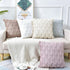 LHKIS Throw Pillow Covers 18x18, Pink Decorative Boho Pillow Case Cushion Cover with Velvet Luxury Soft Plush Short Wool for Couch Sofa Bedroom Car, Set of 2