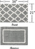 Madison Park Bittman Reversible Bathroom Rug - High Pile Luxrurious Tufted Plush Bath Mat Absorbent, Quick Dry, Geometric Design Shower Room Décor, 21x34, Grey