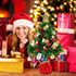 Oyydecor Pre-lit Artificial Mini Christmas Tree 24Inch Small Christmas Tree with 50 LED Small Lights and Cloth Bag Base for Table Top Desk Classic Series Holiday Decoration