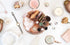 Rosework Rose Gold Makeup Brush Holder, Round Makeup Organizer For Vanity, 4 Compartment Makeup Brush Organizer and Cosmetic Brush Holder, Great Skincare Organizer and Makeup Brush Storage