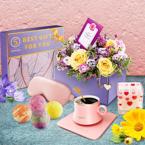 Birthday Gifts for Women, Premium Relaxing Spa Gift Box Basket Ideas, Surprise Care Package Personalized Valentines Day Gifts for Her, Friend Sister Mom Gifts for Women Christmas Unique