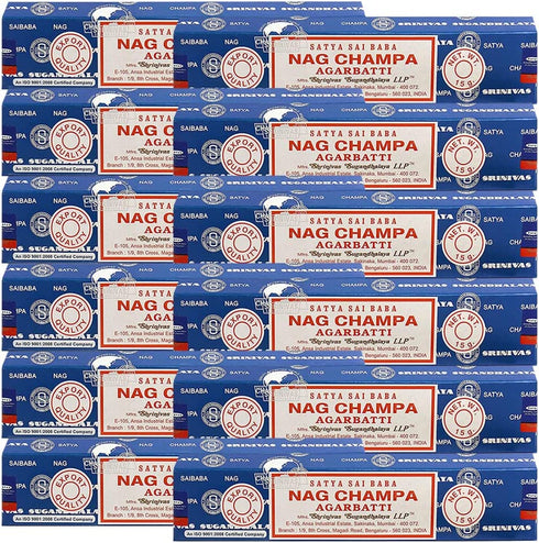 Nag Champa Incense Sticks 15g x 12 And Incense Stick Holder Bundle Insence Insense Satya Incense