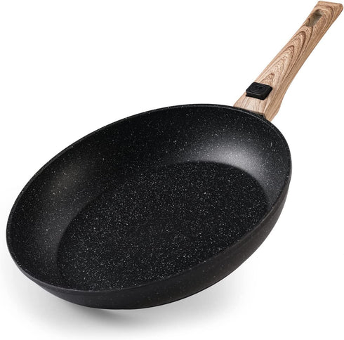 DRICKATE Nonstick Frying Pan, 11Inch Skillet Egg Omelet Pan with Detachable Handle, Induction Compatible With Nonstick Marble Coating, 100% APEO&PFOA-Free