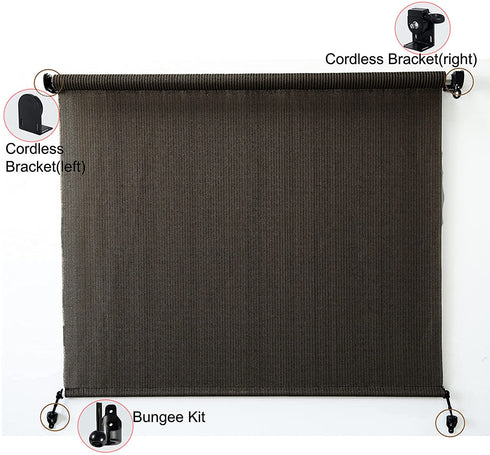 Litong Bungee Kit Universal Replacement of The Sunshade Installation Fittings Outdoor/Indoor Roller Blind Fittings (Black)